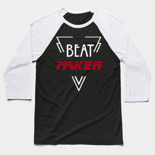 Beat Maker Design Music Producer Perfect Gift (WhiteFont) Baseball T-Shirt by BeatsByTech Merch Store